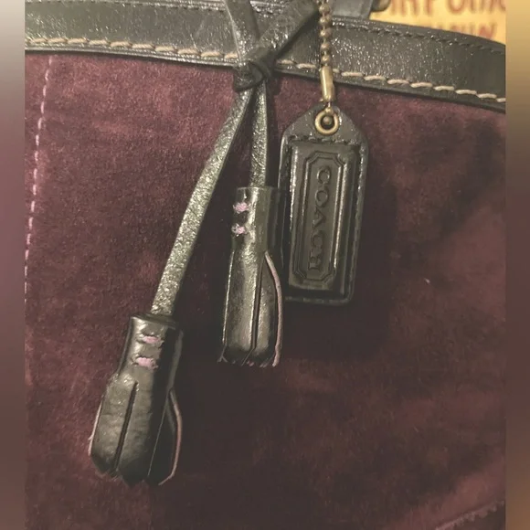 Vintage Coach Hampton Purple Suede Tassel Satchel - EUC E05S 7476 - Picture 10 of 12